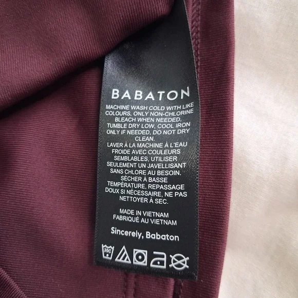 Babaton Contour Polo Long Sleeve Dress Women's Size Small  Maroon Preppy Career - Picture 10 of 15